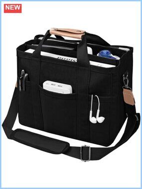 Canvas Tote Bag Multi-Pocket Crossbody Shoulder Handbag Women Large